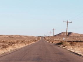 a road in the arid zone